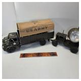 Vintage Marx Lumar Pressed Steel U.S. Army Truck