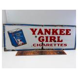 20' antique Yankees girl cig porcelain sign
