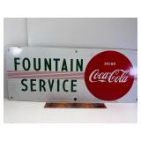 Coca Cola porcelain fountain service sign