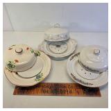 3- 3pc Butter Dishes