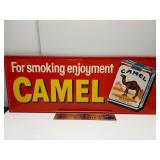 Vintage Camel cigarettes tin sign 32'x12'