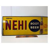 Early Nehi root beer tin tacker sign