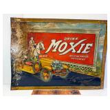 1930's Moxie drink tin embossed sign