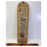 15" Early Coca Cola wood thermometer