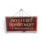 28' FW Woolworth co. Glass sign