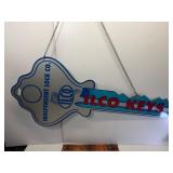 Vintage independent lock co double sided key sign