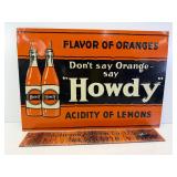 Vintage Howdy drink tin sign