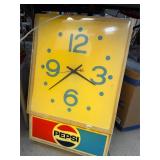 Vintage lighted Pepsi clock sign