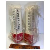 2 NOS plastic coke thermometers
