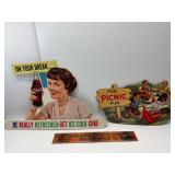 2 vintage Coca Cola cardboard advertising