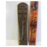 12" planters fertilizer antique wood thermometer