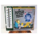 Vintage Pabst beer thermometer metal
