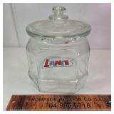 Small 8 sided Lance Jar. Lid chipped