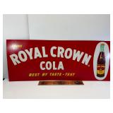 Royal Crown embossed tin tacker sign
