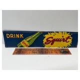 1958 Squirt drink embossed tin sign