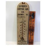 15" Lummus cotton gin wood thermometer