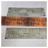2 All Star Foods Albemarle Metal Crate Labels