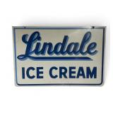 Vintage Lindale ice cream double sided metal sign