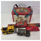 Joe Palooka Lunch Kit & 4 Toy Cars