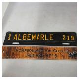 1953 Albemarle Tag