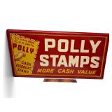 Vintage Polly stamps tin sign 36'x18'