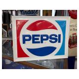 1986 Pepsi embossed metal sign