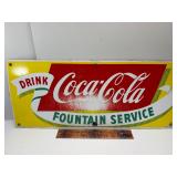 28'x11.5' Coca Cola porcelain fountain sign