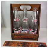 Wood Pepsi 6 Pack w 6 Bottles