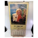 1977 Lady's funeral home calendar Kannapolis NC