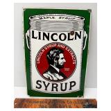 Porcelain Lincoln syrup sign