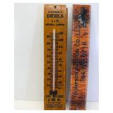 12" antique dierks flooring wood thermometer