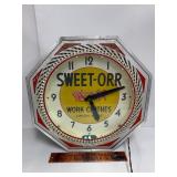SWEET ORR WORK CLOTHES NEON SPINNER CLOCK SIGN