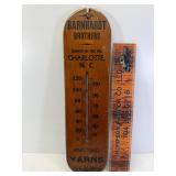 Barnhardt bros Charlotte Nc yarns wood thermometer
