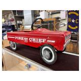 Vintage metal roadmaster fire child peddle car