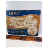Vintage Pepsi cola metal sign