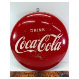 Vintage 12' Coca Cola button sign