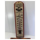 21" antique Dunlap tires wood thermometer