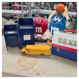 USPS Banks, M&Ms, Lunch box