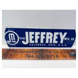 Jeffrey mfg. porcelain sign