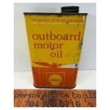 Shell outboard motor oil can