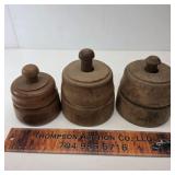 3 Wood Acorn Design Butter Molds