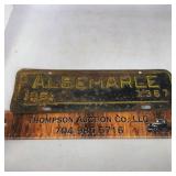 1961 Albemarle Tag