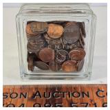 Pittsburgh Corning Glass Bank full of Pennies