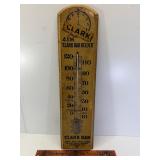 Antique Clark bar wood thermometer