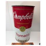 19' metal Campbell's soup waste can