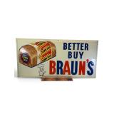 1964 Brauns bread tin embossed sign