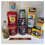Advertising Tins & Oil Bottle