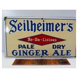 18'x10' Seilheimers ginger ale porcelain sign