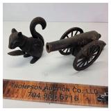 Cast Iron Cannon & Squirrel Nut Cracker