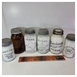 6 Jars, Brockway, Golden Crown, Texas Mason, Kerr